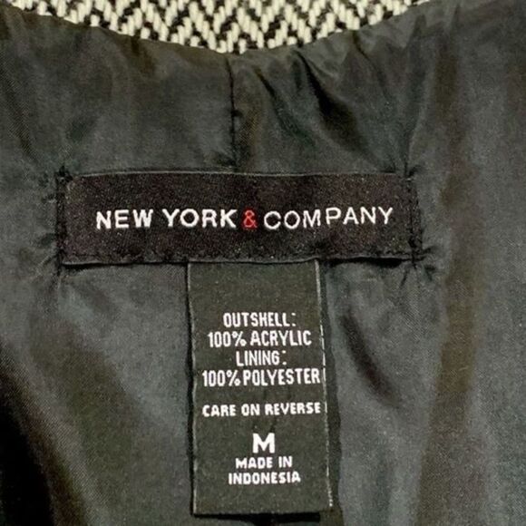Tweed blazer New York & Co black white womens Sz M - Picture 8 of 9